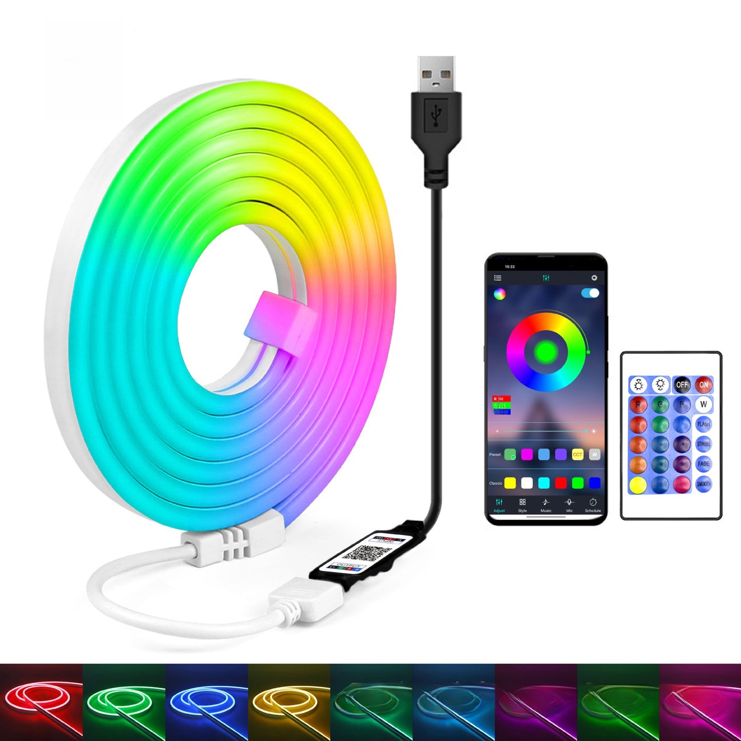 Remote Control RGB Silicon Lights