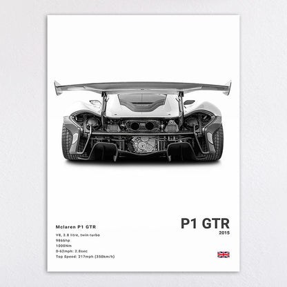 Black And White Sports Car Poster
