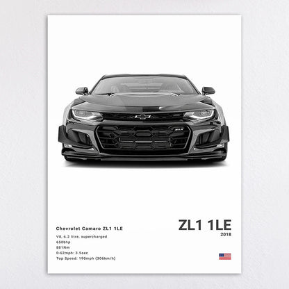 Black And White Sports Car Poster