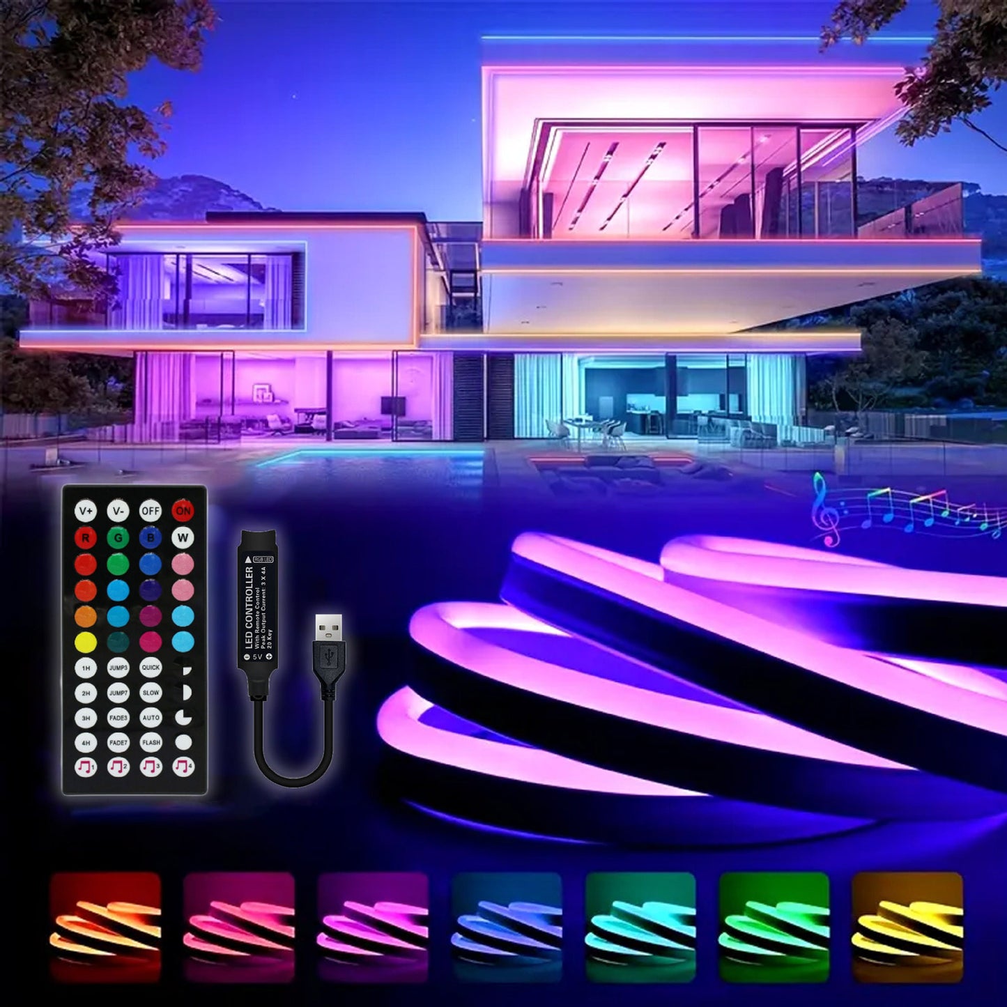 Remote Control RGB Silicon Lights